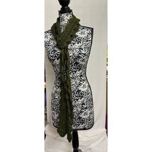 Scarf Extra Long Crochet Handcrafted Shell Pattern Forrest Green New Wom…